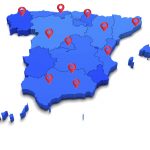 Spain 3D blue map